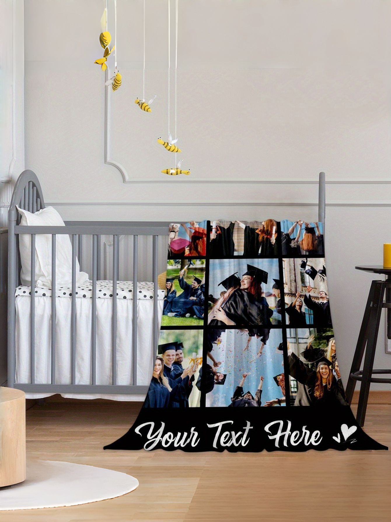 Custom Graduation Photo Flannel Blanket